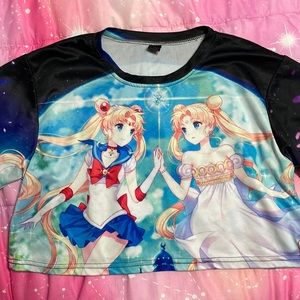 Multicolor Sailor Moon Anime Crop Top